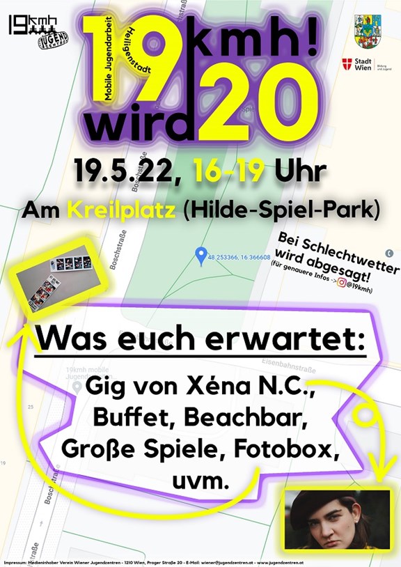 Flyer zum Fest 20 Jahre Mobile Jugendarbeit 19kmh